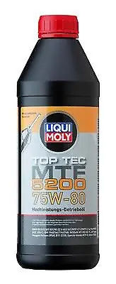 LIQUI MOLY • LIM2084575W801L Vaihteistoöljy TOP TEC MTF 5200 (1L) 75W80 API GL4; BMW 83220309031; BMW 83220403247; BMW MTF LT-2; BMW MTF LT-4; CITROEN B71 2330; FORD WSD-M2C200-C; GM 1940764; GM 1940768; HONDA MTF-II; NISS Asiakkaiden Suosikki